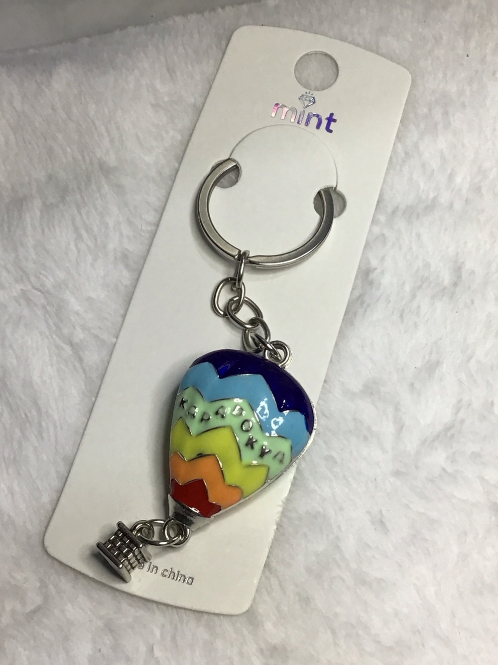 Mint Rainbow Chevron Heart Keychain - Kids Accessories